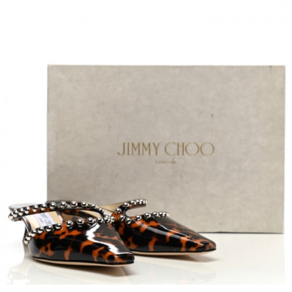 Jimmy Choo Patent Leopard, Size 37 (US Size:7). -SOLD!! - Picture 1 of 7